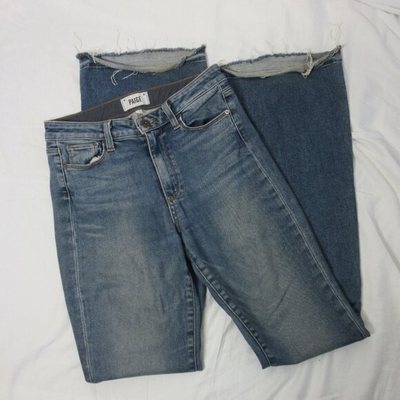 Paige High Rise Bell Canyon Well Worn Distressed Women's Denim Jeans Size 28 - Picture 3 of 15